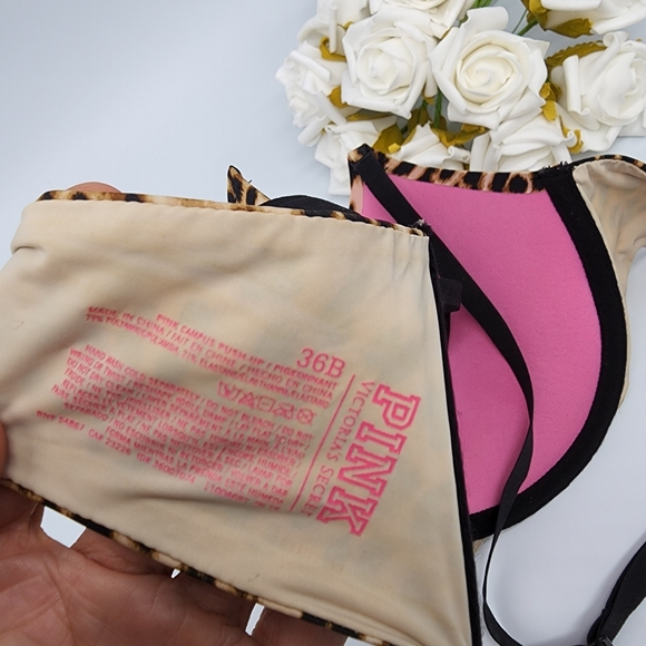 SALE/ Hot PINK Leppard Animal Print Bra Size 36B - Picture 4 of 4